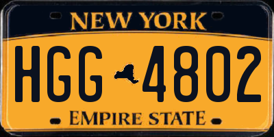 NY license plate HGG4802