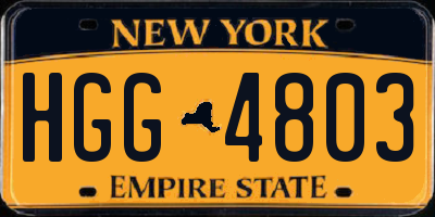 NY license plate HGG4803