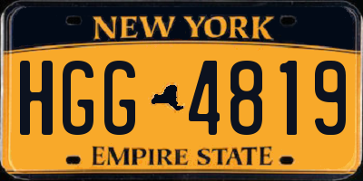 NY license plate HGG4819