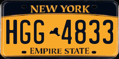 NY license plate HGG4833