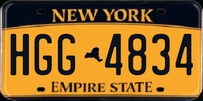 NY license plate HGG4834
