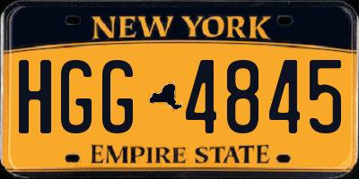NY license plate HGG4845