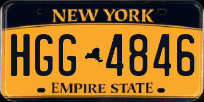 NY license plate HGG4846