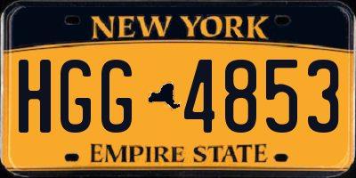 NY license plate HGG4853