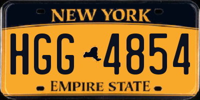 NY license plate HGG4854