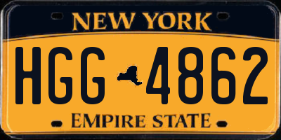NY license plate HGG4862