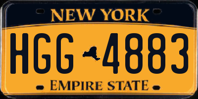 NY license plate HGG4883