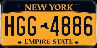 NY license plate HGG4886