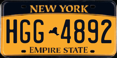 NY license plate HGG4892