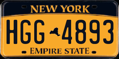 NY license plate HGG4893