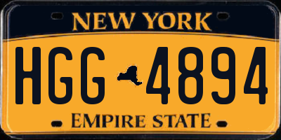 NY license plate HGG4894
