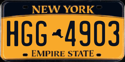 NY license plate HGG4903