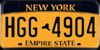 NY license plate HGG4904