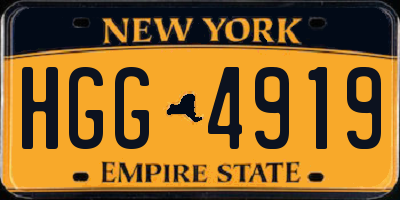 NY license plate HGG4919