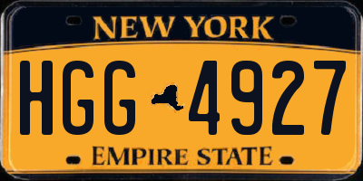 NY license plate HGG4927