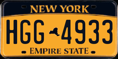 NY license plate HGG4933