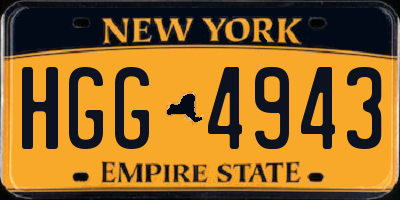 NY license plate HGG4943