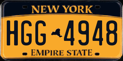 NY license plate HGG4948