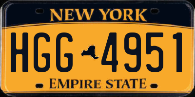 NY license plate HGG4951