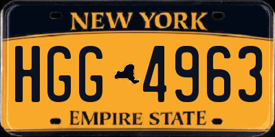 NY license plate HGG4963