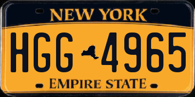 NY license plate HGG4965