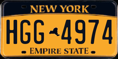 NY license plate HGG4974
