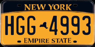 NY license plate HGG4993