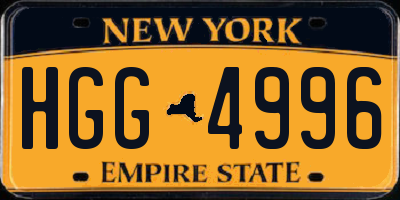 NY license plate HGG4996