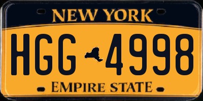 NY license plate HGG4998