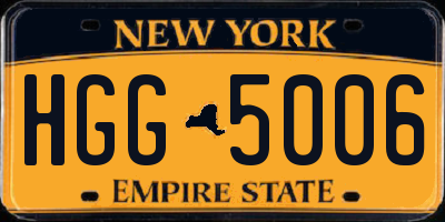 NY license plate HGG5006