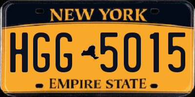 NY license plate HGG5015