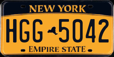 NY license plate HGG5042