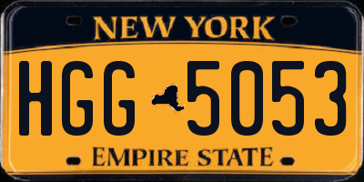 NY license plate HGG5053
