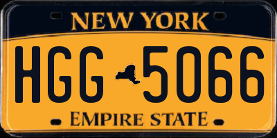 NY license plate HGG5066