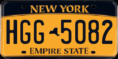 NY license plate HGG5082