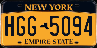 NY license plate HGG5094