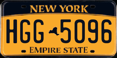 NY license plate HGG5096