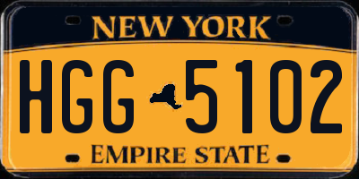 NY license plate HGG5102