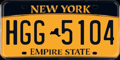 NY license plate HGG5104