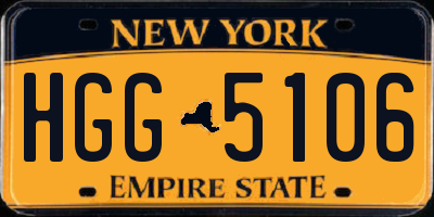 NY license plate HGG5106