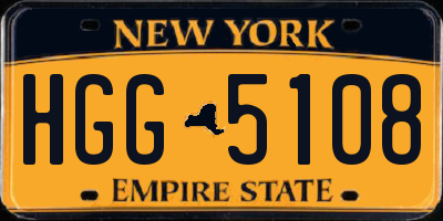 NY license plate HGG5108