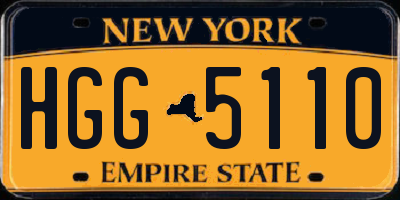 NY license plate HGG5110