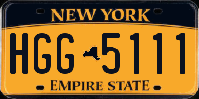 NY license plate HGG5111