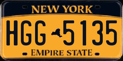 NY license plate HGG5135