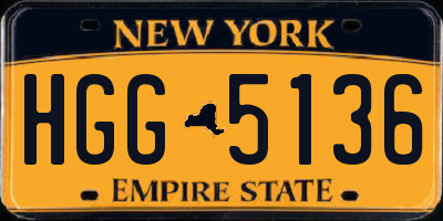 NY license plate HGG5136