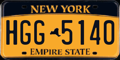NY license plate HGG5140