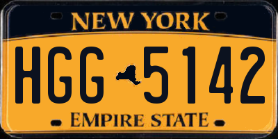 NY license plate HGG5142