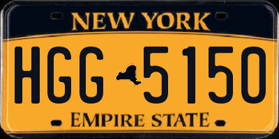 NY license plate HGG5150