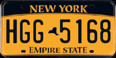 NY license plate HGG5168