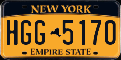 NY license plate HGG5170